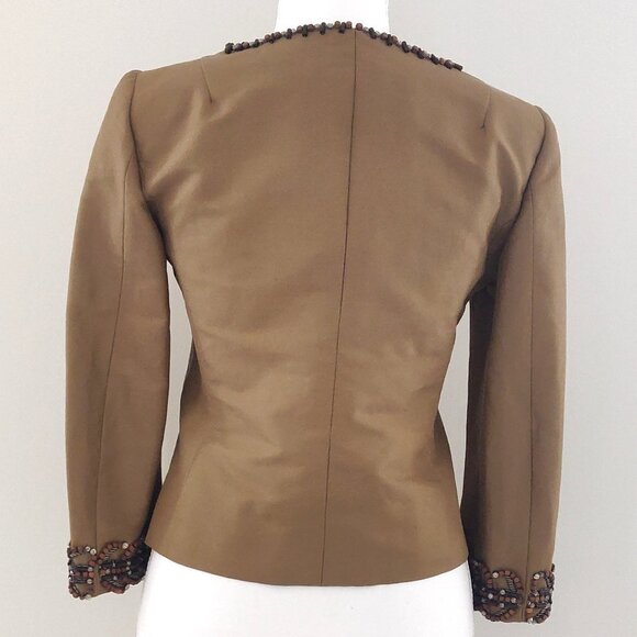 Authentic Alberta Ferretti Silk-Cotton Embellished Blazer-BNWT Sz2 80s 9… - Picture 2 of 11